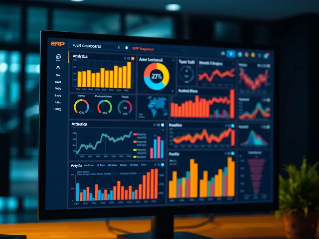 A dashboard view of Rillet ERP displaying real-time SaaS metrics and financial reports, including ARR, retention rates, and GAAP-compliant financials. The image should emphasize clarity and actionable insights.
